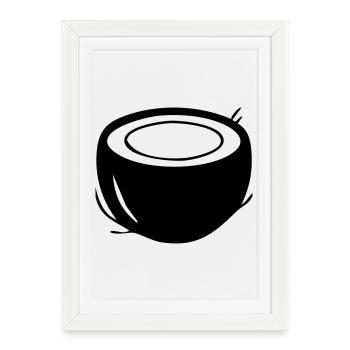 Coconut Silhouette – Tropical Paradise Design - Framed poster (27 × 37 cm) - white - Front