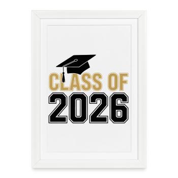 Class of 2026 Graduation T-Shirt – Funny / Proud - Affiche encadrée (27 × 37 cm) - blanc - Devant