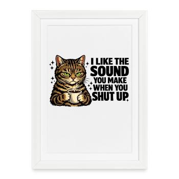 Coffee Cats in Noir Style - Gift Morning Muff - Framed poster (27 × 37 cm) - white - Front