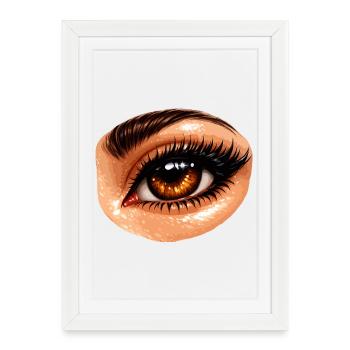 Fiery Brown Eye Close-up - Framed poster (27 × 37 cm) - white - Front