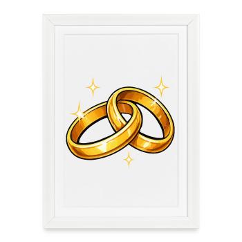Wedding Rings Gold Rings - Framed poster (27 × 37 cm) - white - Front
