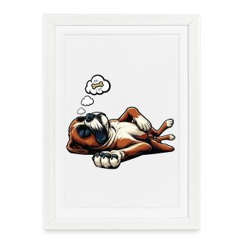 Boxer Boxer Porte-boxeurs Boxer Chien Boxer Propriétaire de boxer Fan boxer - Affiche encadrée (27 × 37 cm) - blanc - Devant