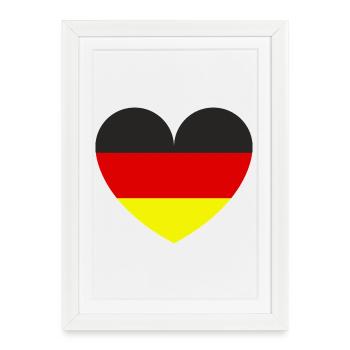 German flag in the shape of a heart - Framed poster (27 × 37 cm) - white - Front
