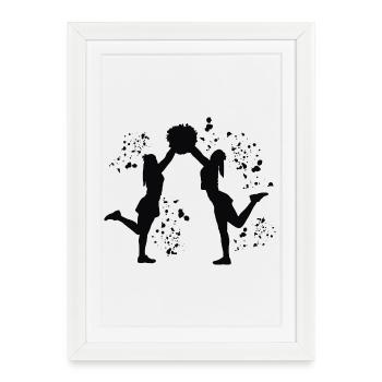 Cheerpom pom girls Mom Cheerleading - Affiche encadrée (27 × 37 cm) - blanc - Devant