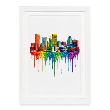 Baltimore Maryland Dripping Paint - Framed poster (27 × 37 cm) - white - Front