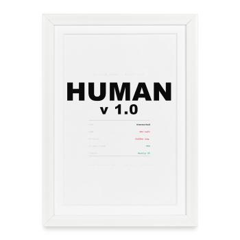 HUMAN V1.0 SPECS - Affiche encadrée (27 × 37 cm) - blanc - Devant