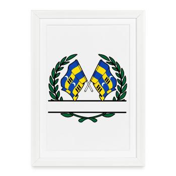 Ameland Laurel Custom – Édition Island - Affiche encadrée (27 × 37 cm) - blanc - Devant