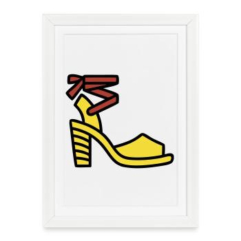 Chaussures à talons hauts Fashion Italie Fashionista - Affiche encadrée (27 × 37 cm) - blanc - Devant