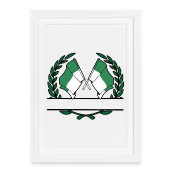 Vlieland Laurel Custom – Édition Island - Affiche encadrée (27 × 37 cm) - blanc - Devant