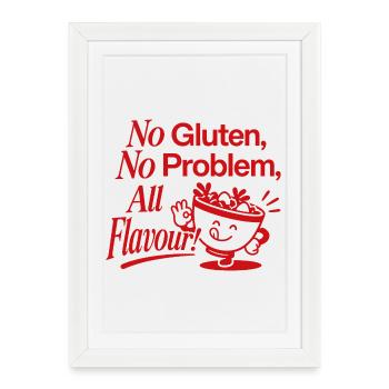 Pas de gluten, pas de problème, farine bizarre - Affiche encadrée (27 × 37 cm) - blanc - Devant