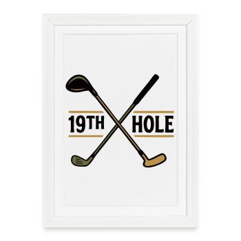 Hole 19 Golf Clubs Men's Excursion Golf Club - Framed poster (27 × 37 cm) - white - Front
