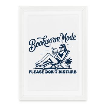 Mode rat de bibliothèque : ne déranger pas la lecture rétro - Affiche encadrée (27 × 37 cm) - blanc - Devant