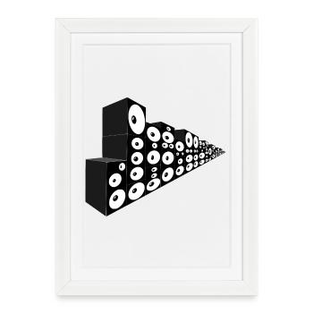 Mur de son infini - Affiche encadrée (27 × 37 cm) - blanc - Devant