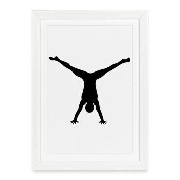 Garçon Gymnastique - Affiche encadrée (27 × 37 cm) - blanc - Devant