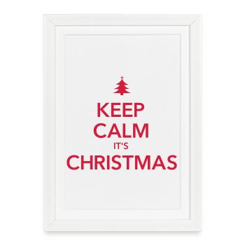 KEEP CALM IT'S CHRISTMAS Weihnachten - Gerahmtes Poster (27 × 37 cm) - Weiß - Vorne
