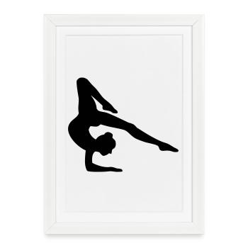 Fille de gymnastique - Affiche encadrée (27 × 37 cm) - blanc - Devant