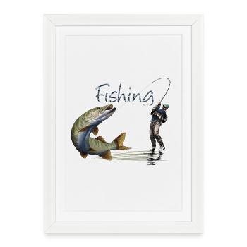 Fishing - Affiche encadrée (27 × 37 cm) - blanc - Devant