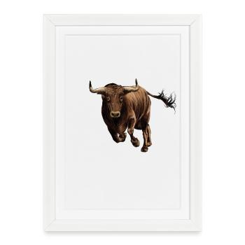 Bull - Framed poster (27 × 37 cm) - white - Front