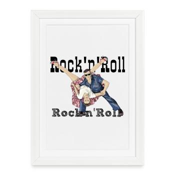 Rock and Roll - Affiche encadrée (27 × 37 cm) - blanc - Devant