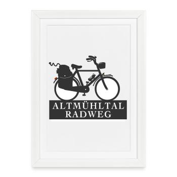 Altmühltal Radweg - Gerahmtes Poster (27 × 37 cm) - Weiß - Vorne
