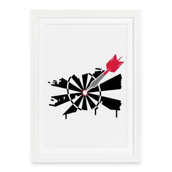 Jeu de fléchettes avec des fléchettes - Affiche encadrée (27 × 37 cm) - blanc - Devant