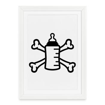 Babyflasche Pirat - Affiche encadrée (27 × 37 cm) - blanc - Devant