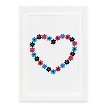 Un cœur de fleurs - Affiche encadrée (27 × 37 cm) - blanc - Devant