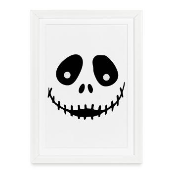 Kuerbis Helloween Halloween - Affiche encadrée (27 × 37 cm) - blanc - Devant