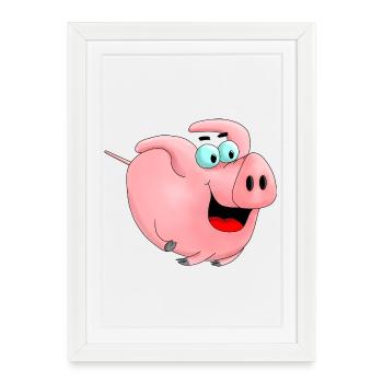 Rennschwein - Framed poster (27 × 37 cm) - white - Front