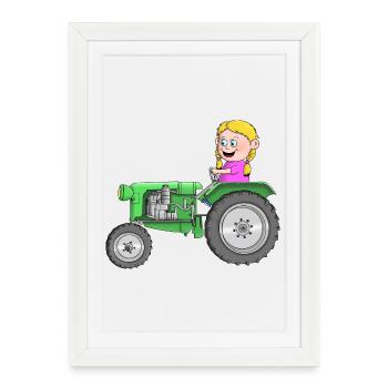 Enfants de tracteur - Affiche encadrée (27 × 37 cm) - blanc - Devant