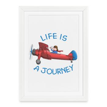 Plane - life is a journey - Framed poster (27 × 37 cm) - white - Front