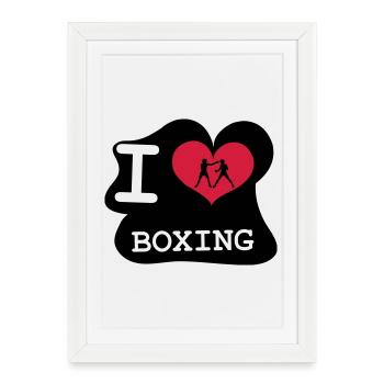 I Love Boxing - Affiche encadrée (27 × 37 cm) - blanc - Devant
