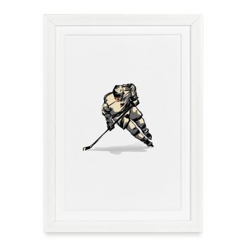 Hockey - Affiche encadrée (27 × 37 cm) - blanc - Devant