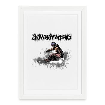 snowboarding - Framed poster (27 × 37 cm) - white - Front