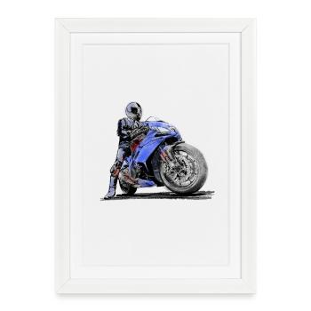 motorcycle - Framed poster (27 × 37 cm) - white - Front