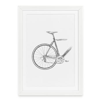 vélo de course - Affiche encadrée (27 × 37 cm) - blanc - Devant