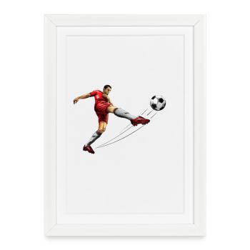 soccer player - Affiche encadrée (27 × 37 cm) - blanc - Devant