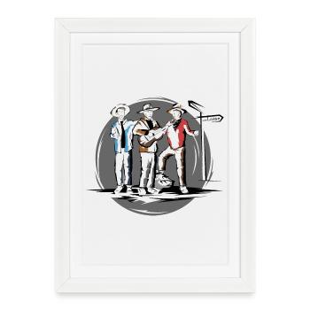 vagabonds music trio musician guitar wanderer - Framed poster (27 × 37 cm) - white - Front
