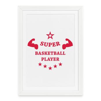 Basketball - Basket Ball - Game - Sport - Player - Framed poster (27 × 37 cm) - white - Front