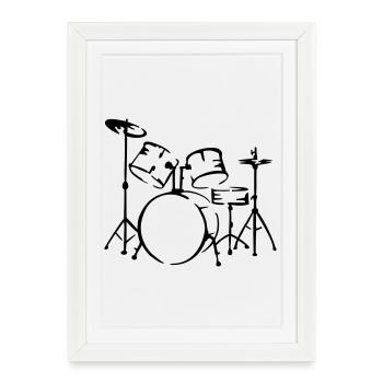 drum - Framed poster (27 × 37 cm) - white - Front