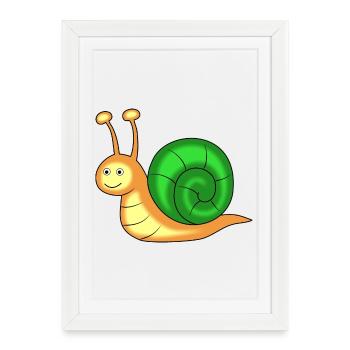 snail - Framed poster (27 × 37 cm) - white - Front