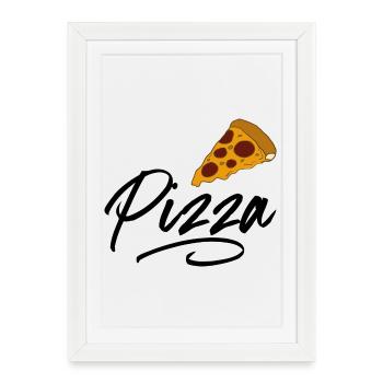 La pizza - Affiche encadrée (27 × 37 cm) - blanc - Devant