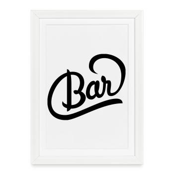 Super logo pour la carte des boissons d'un bar - Affiche encadrée (27 × 37 cm) - blanc - Devant