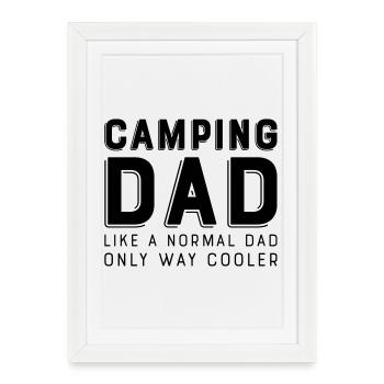 camping papa - Affiche encadrée (27 × 37 cm) - blanc - Devant