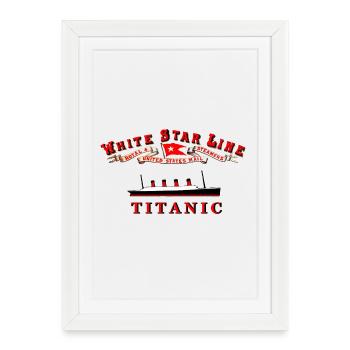 TITANIC WHITE STAR LINE - Affiche encadrée (27 × 37 cm) - blanc - Devant