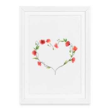 Coeur de coquelicot - Affiche encadrée (27 × 37 cm) - blanc - Devant