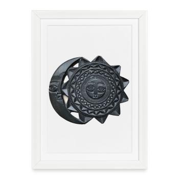 Soleil et lune des Inca - Affiche encadrée (27 × 37 cm) - blanc - Devant