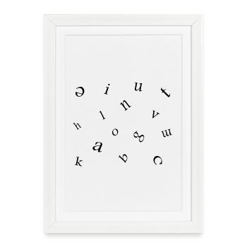 Lettres - Affiche encadrée (27 × 37 cm) - blanc - Devant