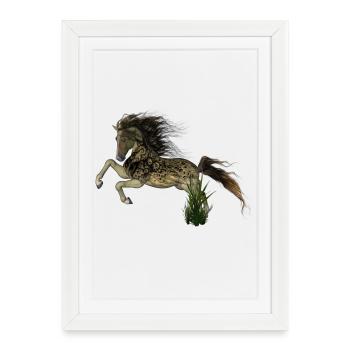 Impressive fantasy horse with skulls. - Framed poster (27 × 37 cm) - white - Front