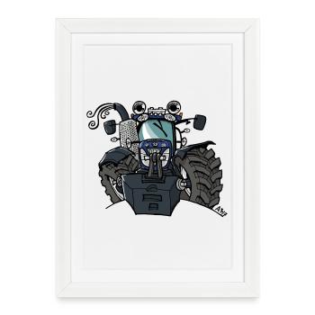 0533 BlueTractor T7 170 - Affiche encadrée (27 × 37 cm) - blanc - Devant